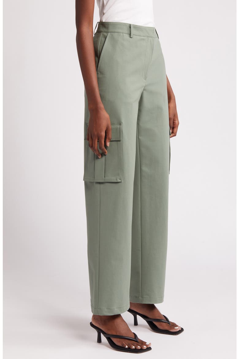 Stretch Cotton Cargo Pants, Alternate, color, GREEN DUCK