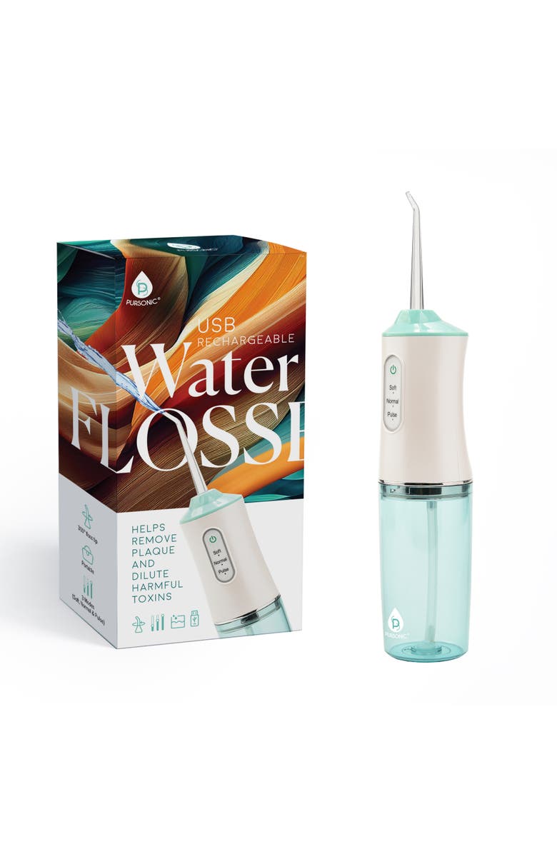 PURSONIC USB Rechargeable Water Flosser Helps Remove Plaque & Dilute Harmful Toxins, Alternate, color, Multicolor