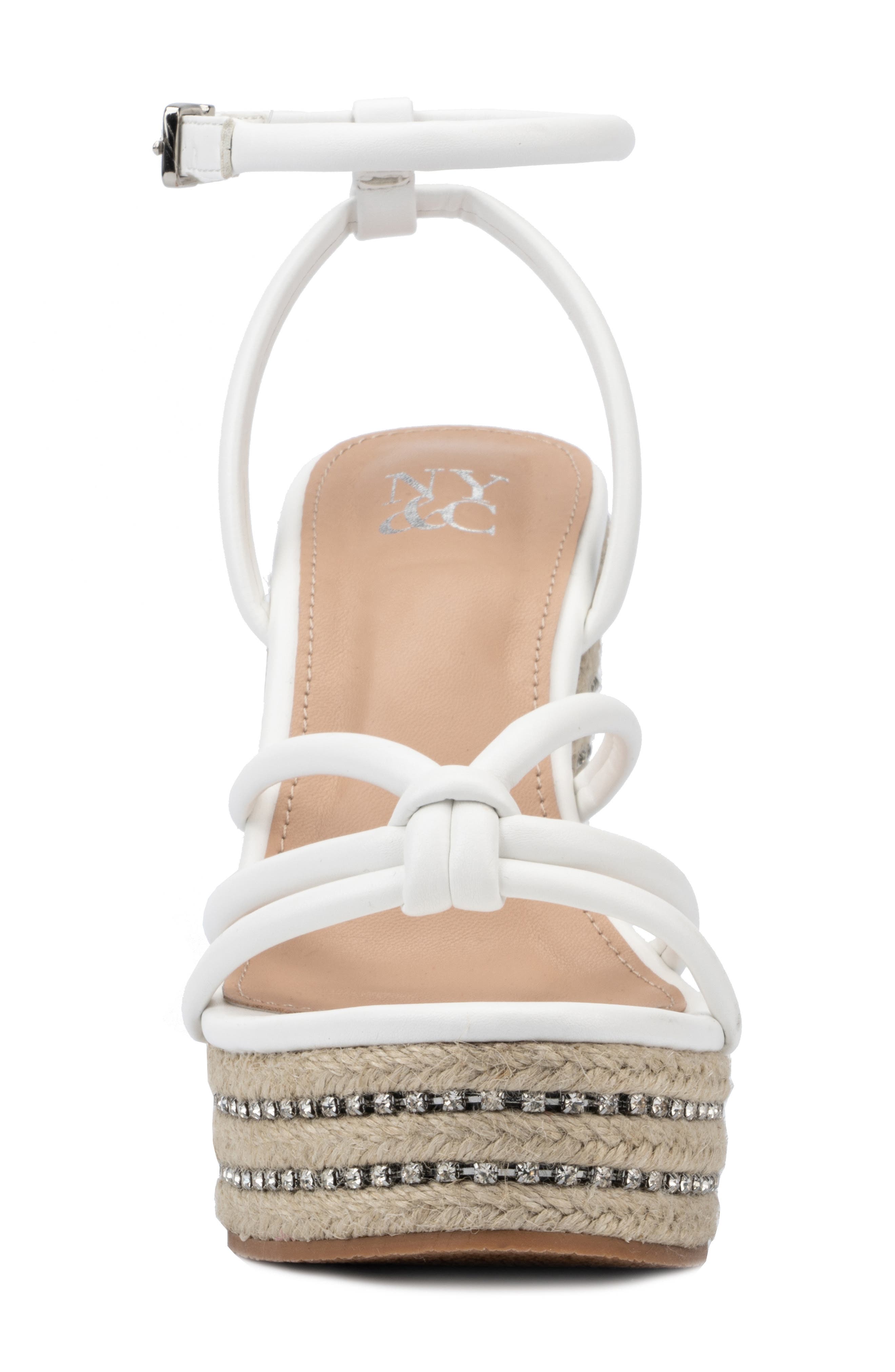 NEW YORK AND COMPANY Electra Platform Wedge Espadrille Sandal, Alternate, color, White