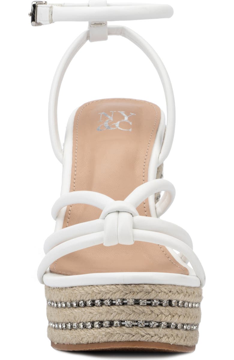 NEW YORK AND COMPANY Electra Platform Wedge Espadrille Sandal, Alternate, color, White