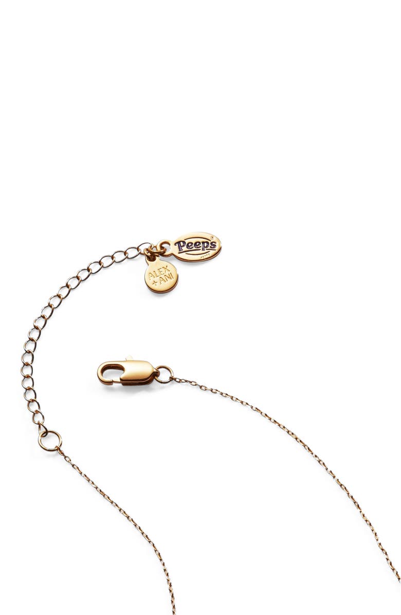 Alex and Ani Peeps<sup>®</sup> Pave Pink Bunny Pendant Necklace, Alternate, color, Pink