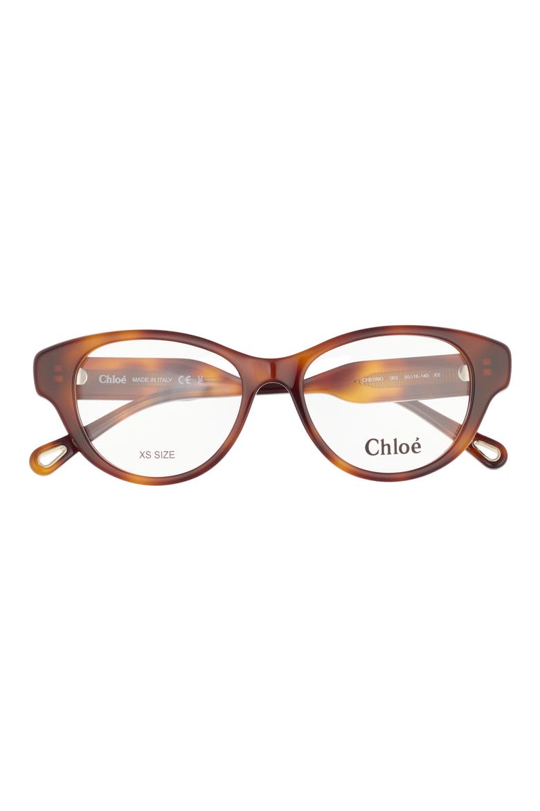 50mm Cat Eye Optical Glasses, Main, color, HAVANA HAVANA TRANSPARENT