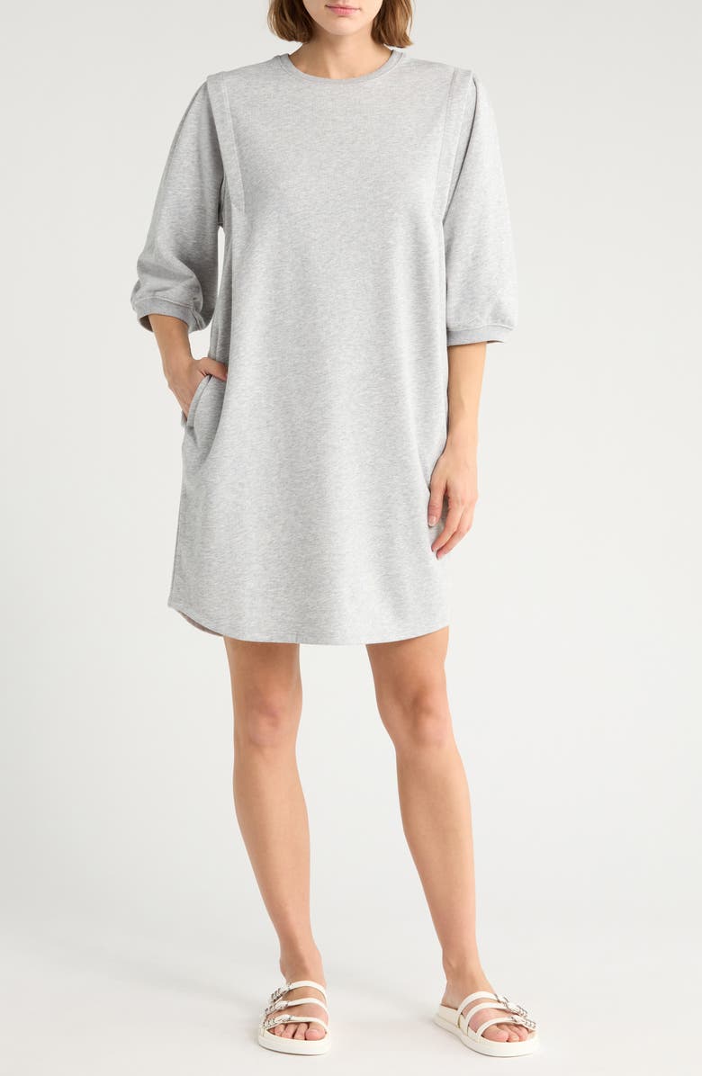 Melrose and Market Elbow Sleeve Sweatshirt Dress, Main, color, Grey Heather