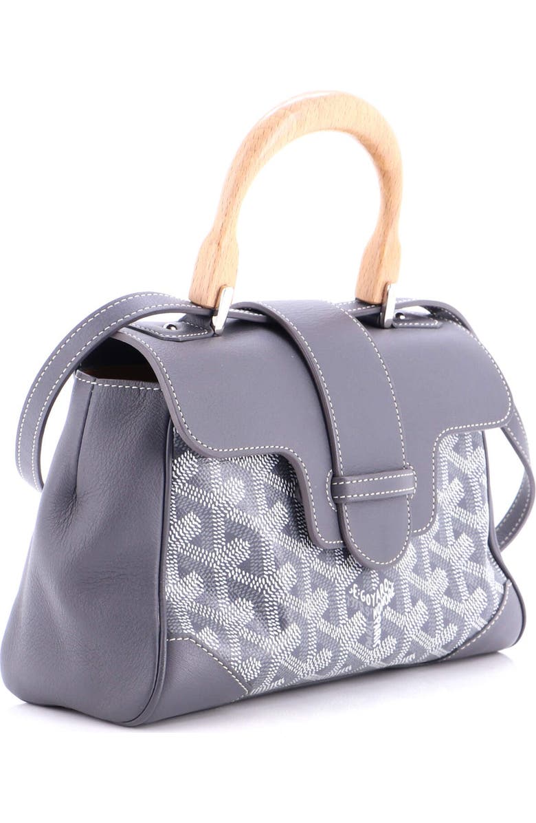 Pre-Owned Goyard Saigon Top Handle Bag Coated Canvas with Leather Mini, Alternate, color, Gray