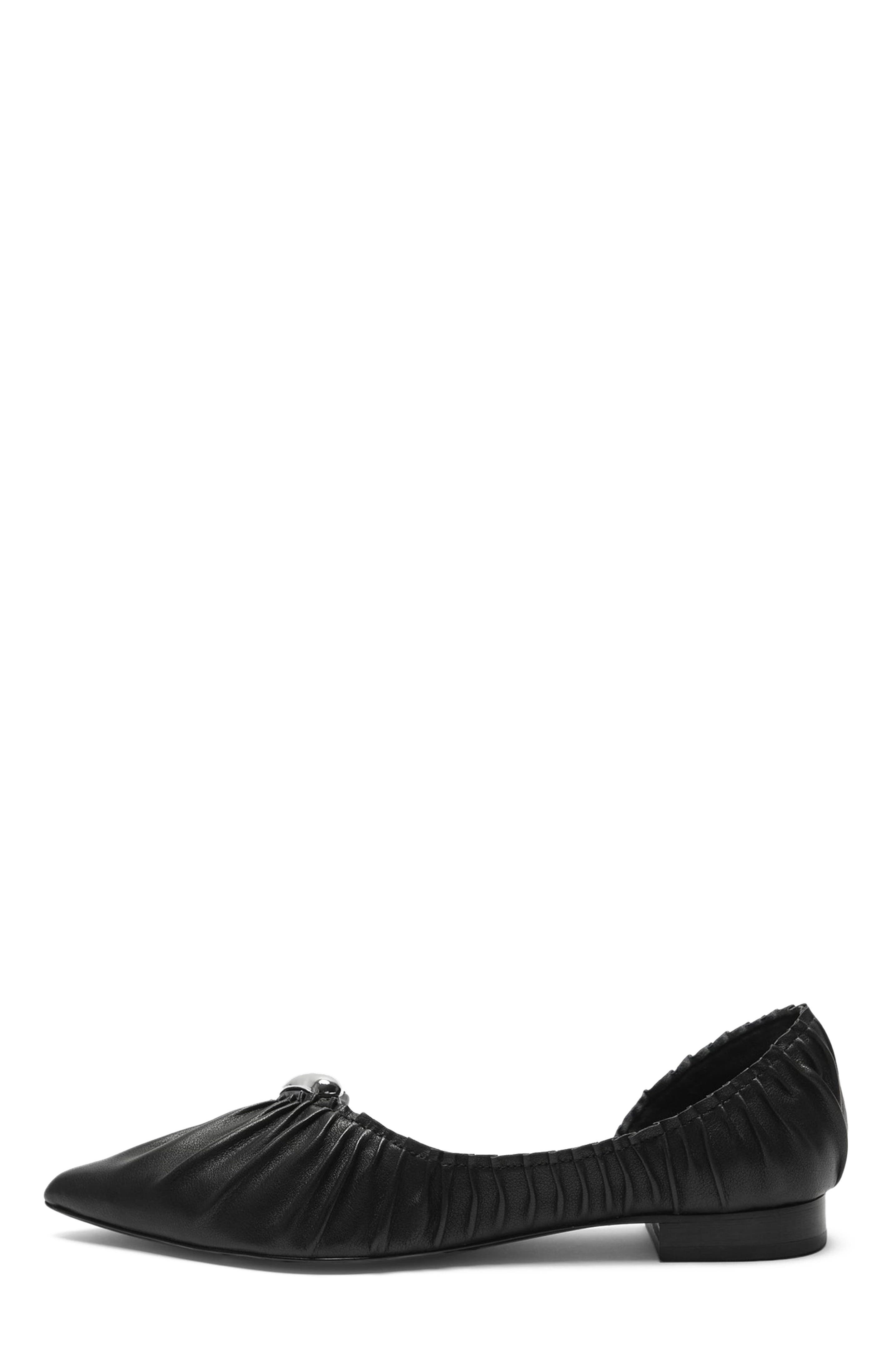 Manière De Voir Celeste Leather Ballet Flats with Hardware, Alternate, color, Midnight