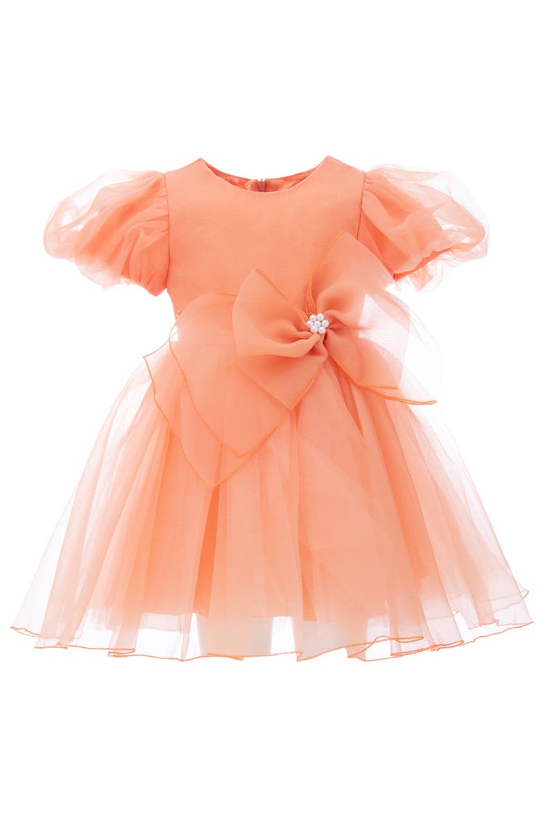Bow Organza Dress, Main, color, Peach