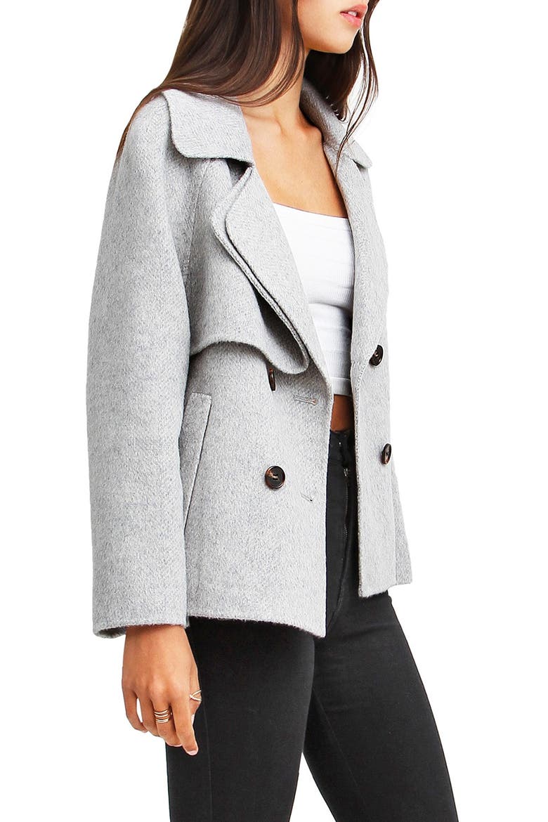 I'm Yours Wool Blend Peacoat, Alternate, color, GREY