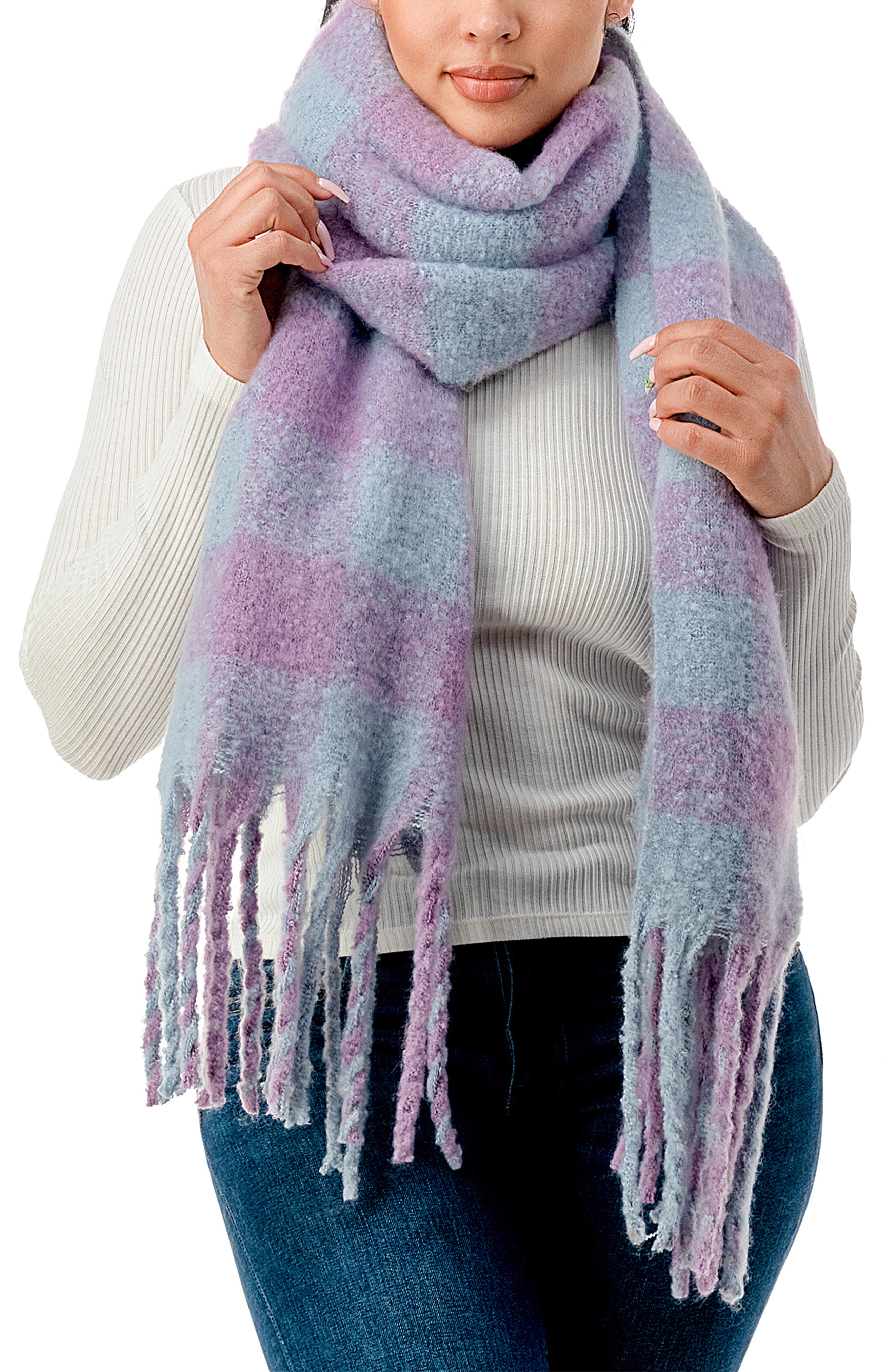 MARCUS ADLER Plaid Scarf