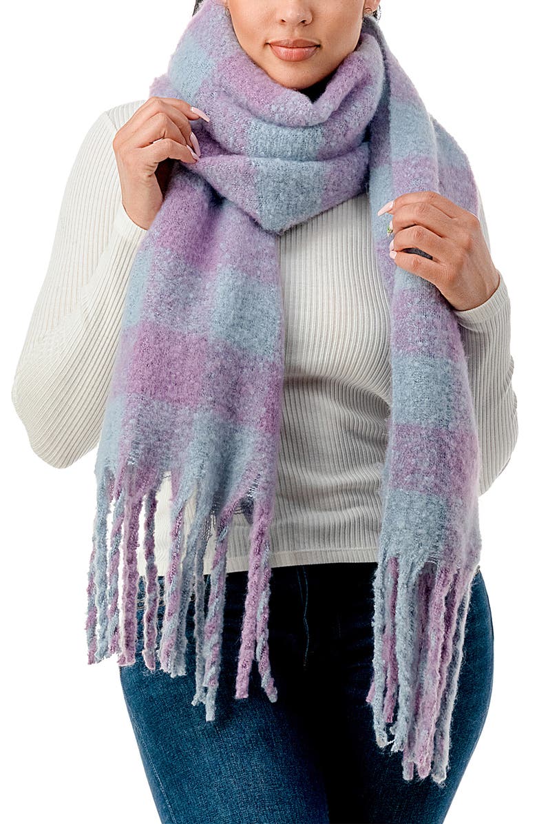 MARCUS ADLER Plaid Scarf, Main, color, Blue