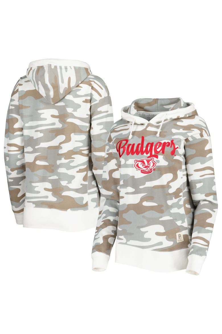 Women's Pressbox Camo Wisconsin Badgers San Pablo Pullover Hoodie, Main, color, Camo