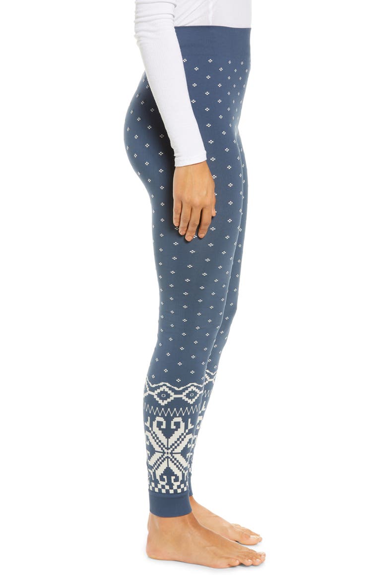 Betty Base Layer Leggings, Alternate, color, NORDIC BLUE FAIRISLE