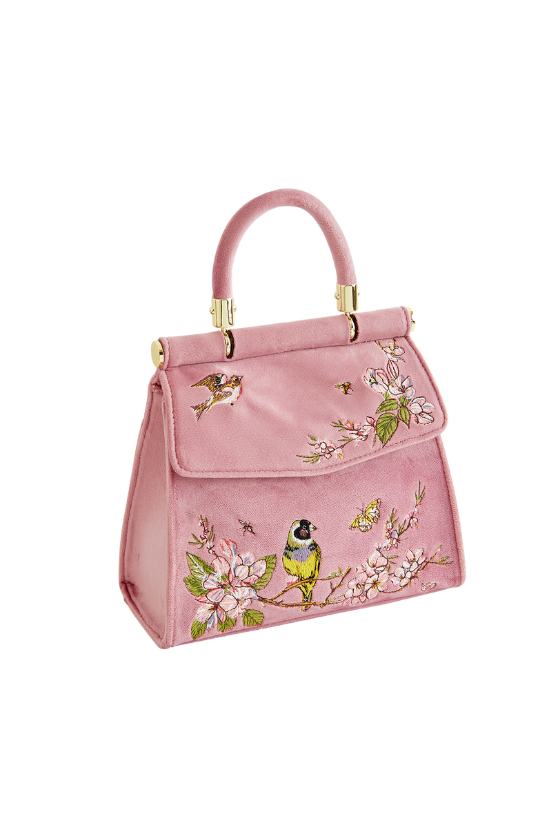 Fable England Song Bird Embroidered Mini Pink Tote, Alternate, color, Pink