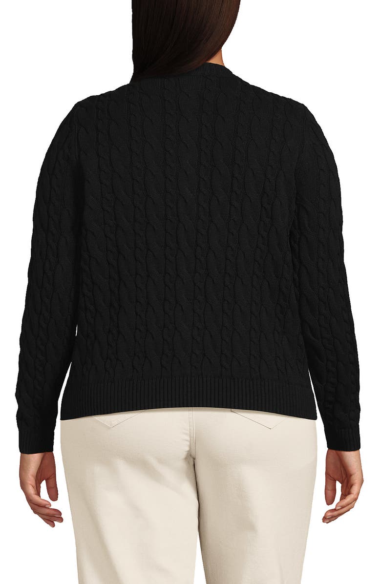 Lands' End Plus Size Drifter Cable Cardigan Sweater, Alternate, color, 