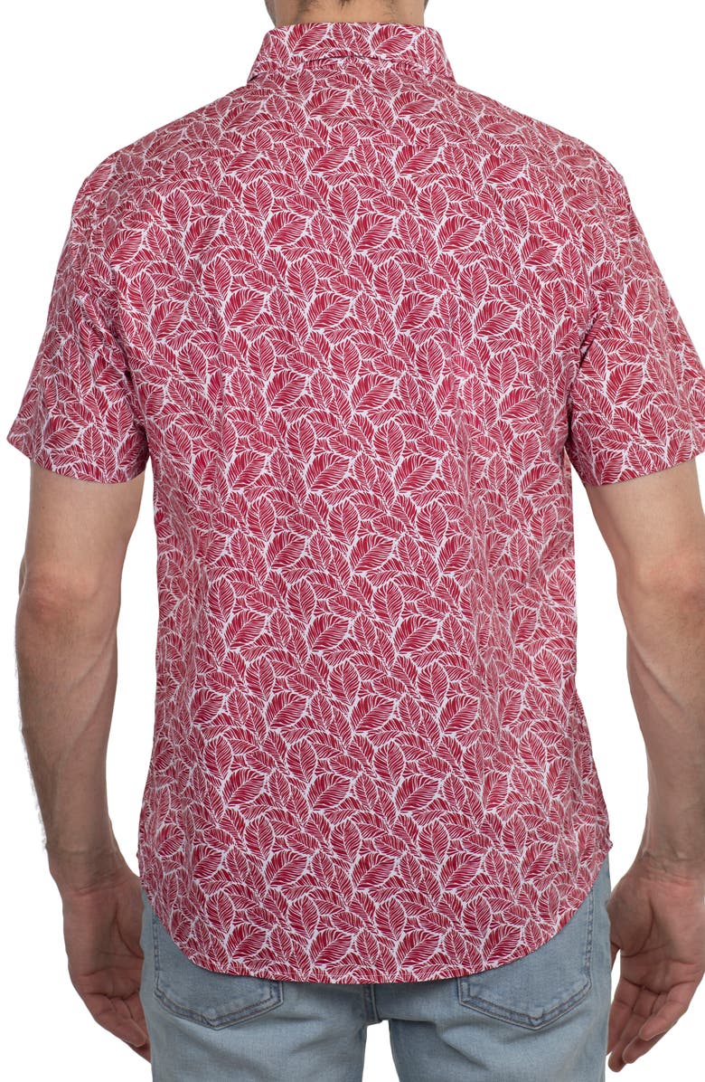 Slate & Stone Leaf Print Short Sleeve Shirt, Alternate, color, 