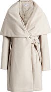 Via Spiga Hooded Wool Blend Belted Coat