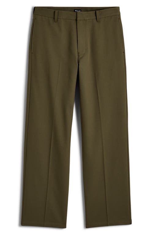Madewell Relaxed Straight Leg Cotton & Wool Trousers In Green