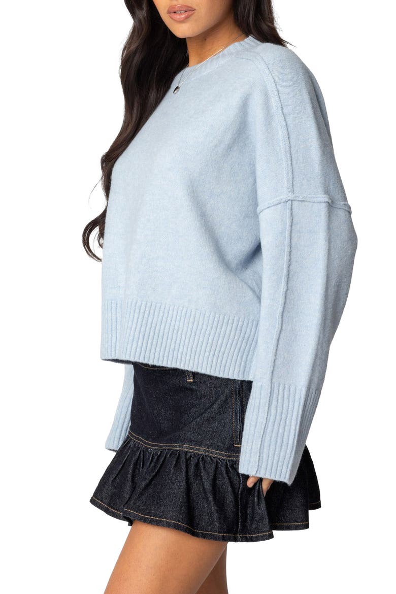 Shirley Oversize Crewneck Sweater, Alternate, color, LIGHT-BLUE