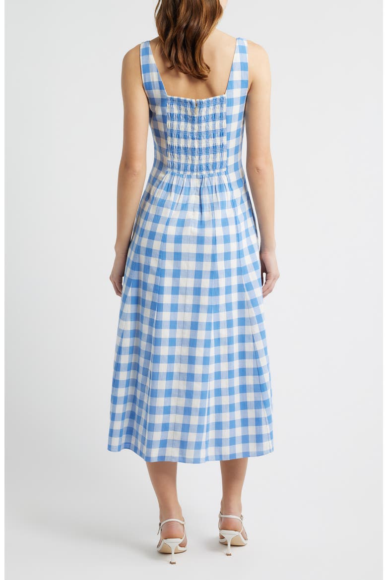 Ardena Organic Cotton Ginghanm Dress, Alternate, color, BLUE BONNET GINGHAM