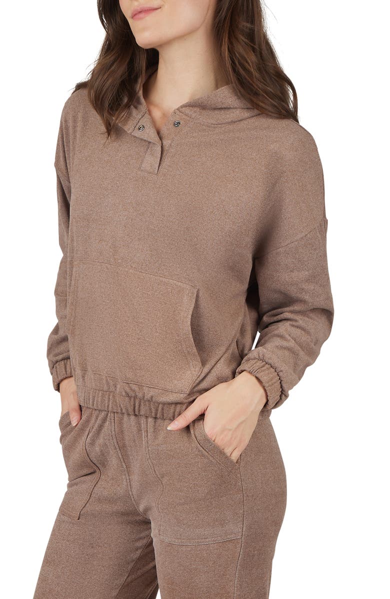 90 DEGREE BY REFLEX Alma Marled Piqué Hoodie, Alternate, color, 