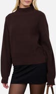 Blu Pepper Ribbed Mock Neck Cropped Sweater