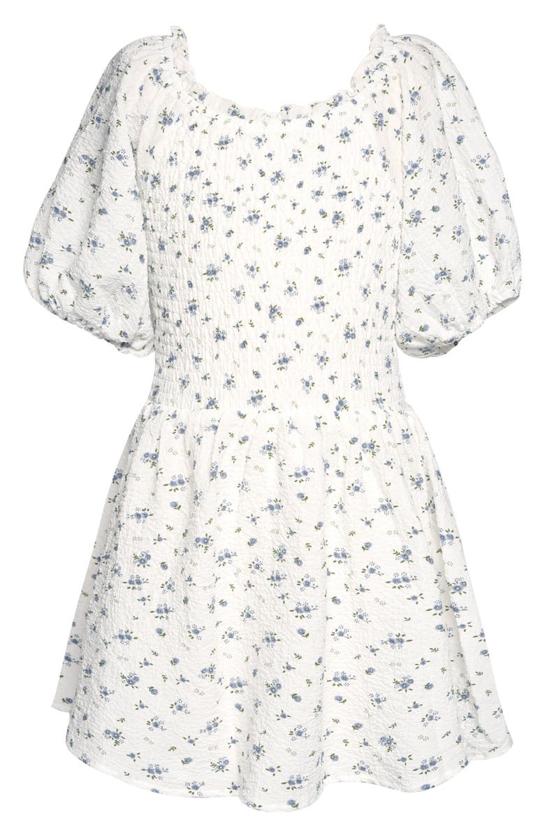 Hannah Banana Truly Me Kids' Smocked Puff Sleeve Dress, Main, color, 