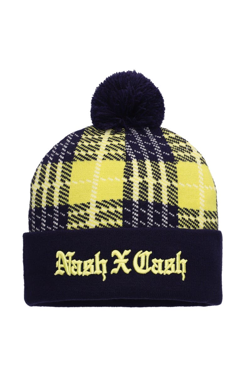 Mitchell & Ness Men's Mitchell & Ness Navy Nashville SC x Johnny Cash Cuffed Knit Hat with Pom, Main, color, Navy