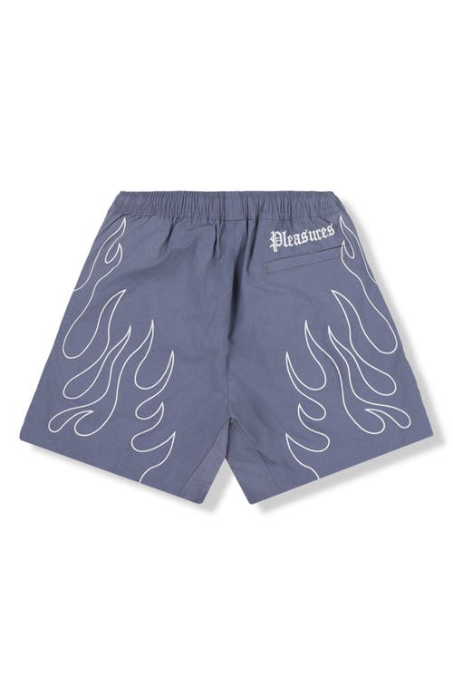 Pleasures Fiery Nylon Running Shorts In Grey