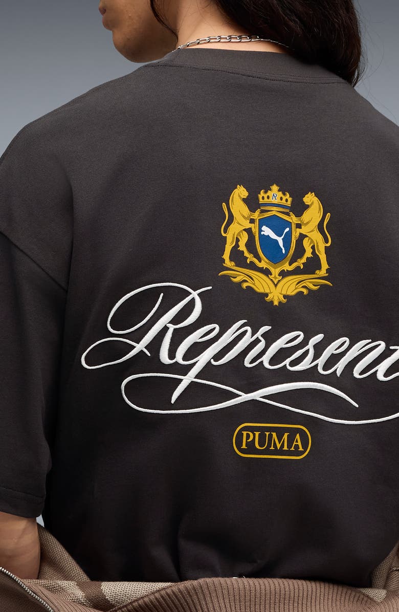 PUMA x Represent Oversize Cotton Graphic T-Shirt, Alternate, color, Flat Dark Gray