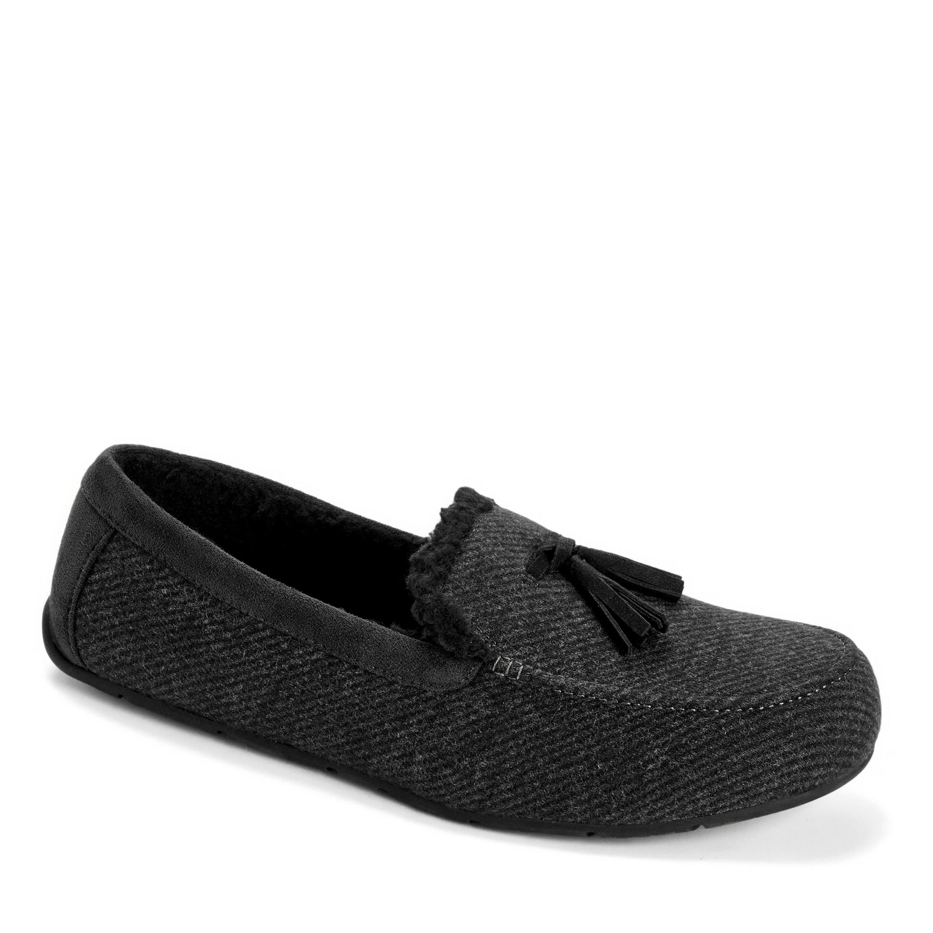 Dearfoams Perkins Moccasin Slippers, Main, color, Black