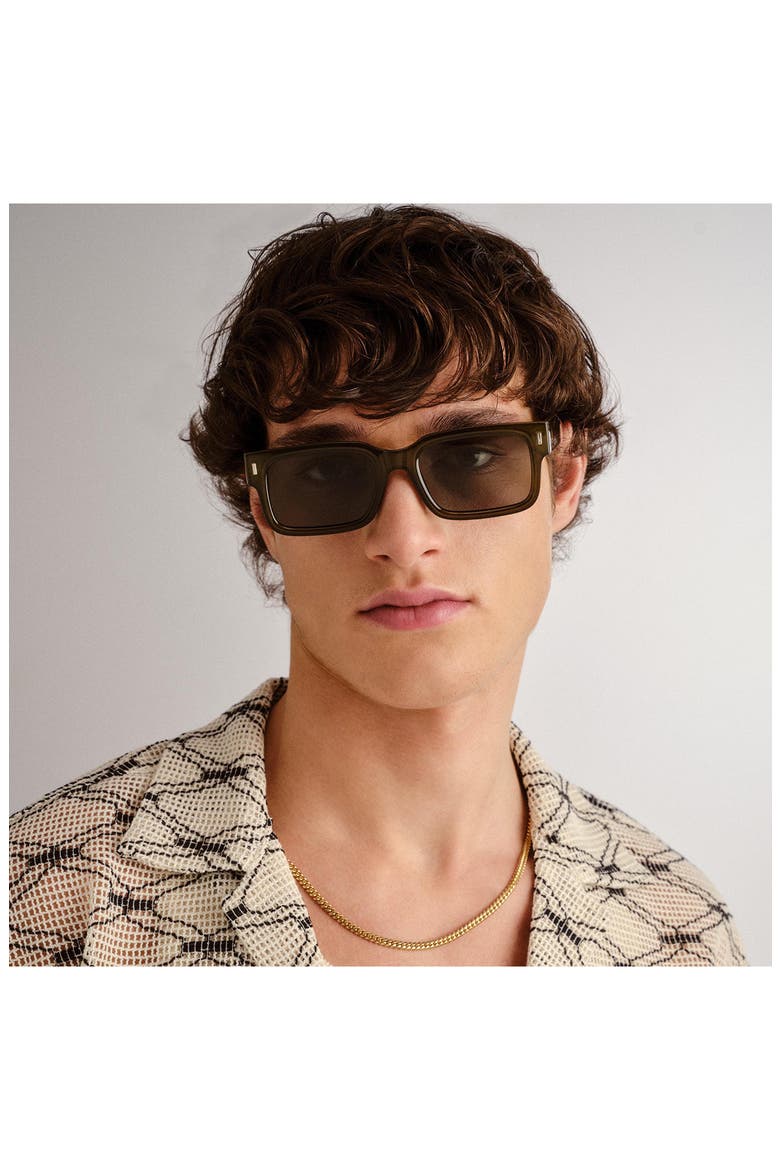 Castor 51mm D-Frame Sunglasses, Alternate, color, KHAKI / KHAKI MONO