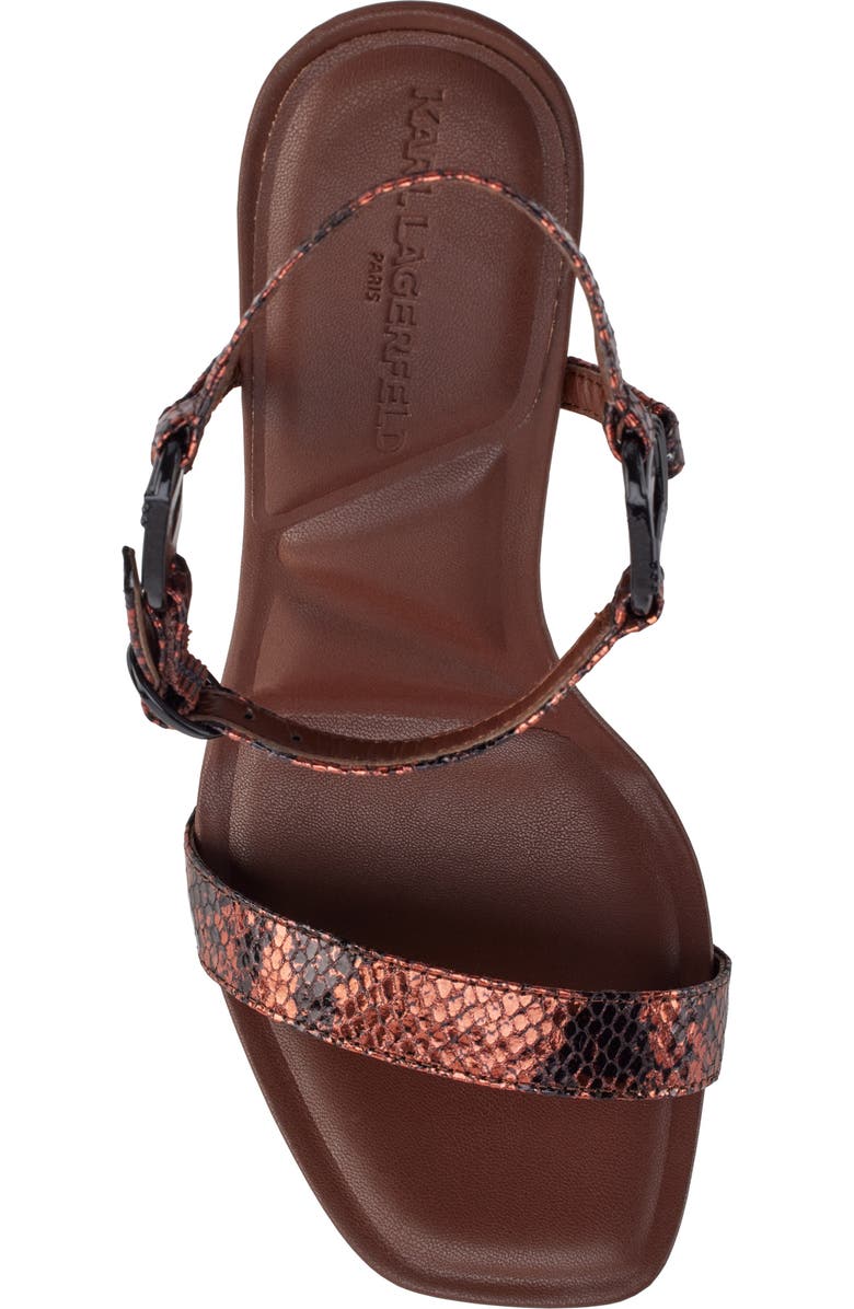 KARL LAGERFELD PARIS Cybil Snakeskin Embossed Ankle Strap Sandal, Alternate, color,