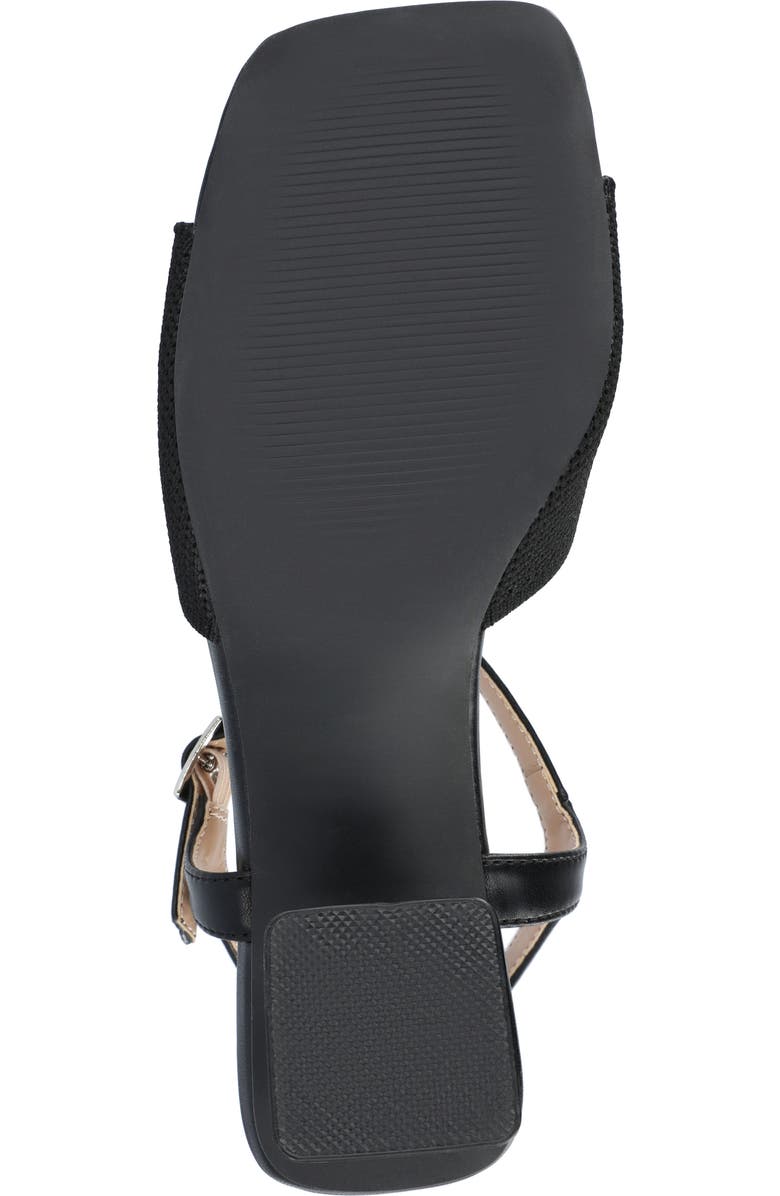 Journee Collection Evylinn Knit Block Heel Sandal, Alternate, color, Black
