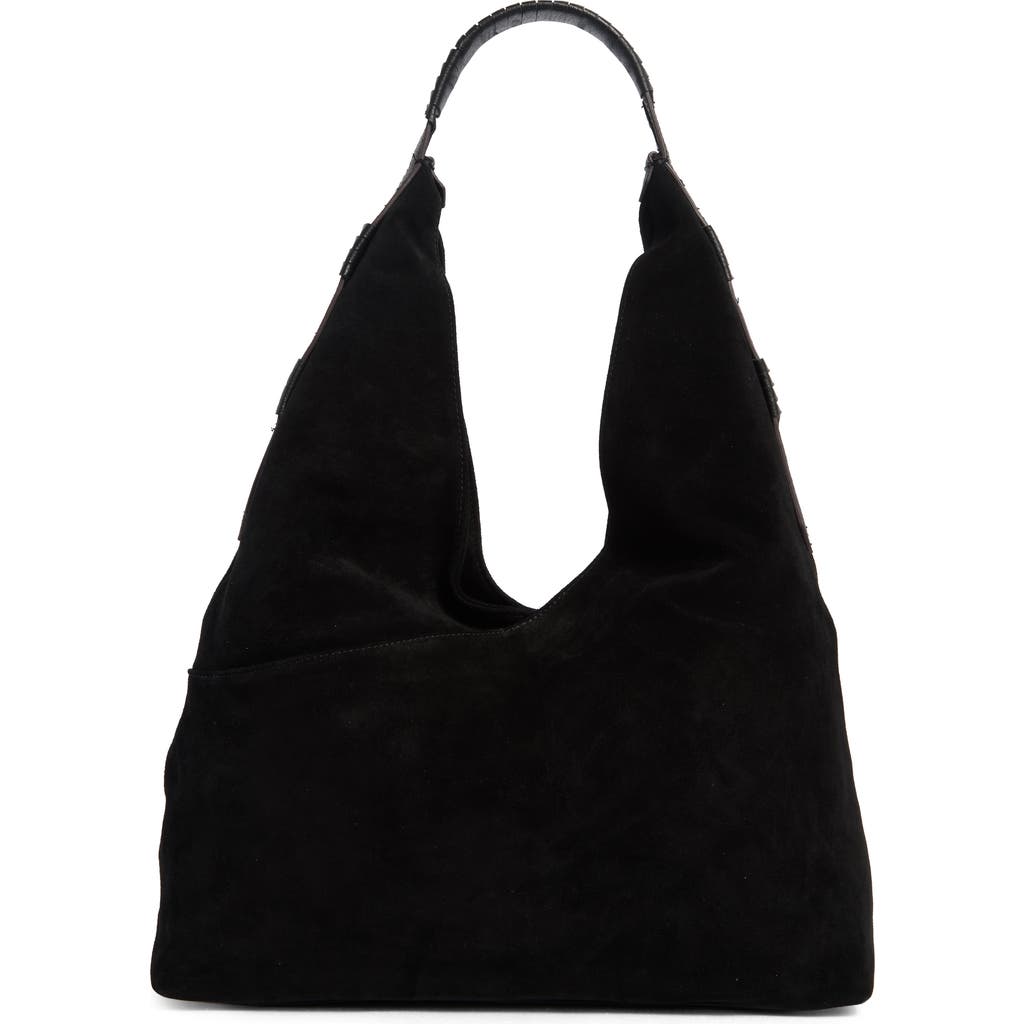 Aimee Stardust Leather Hobo Bag In Black