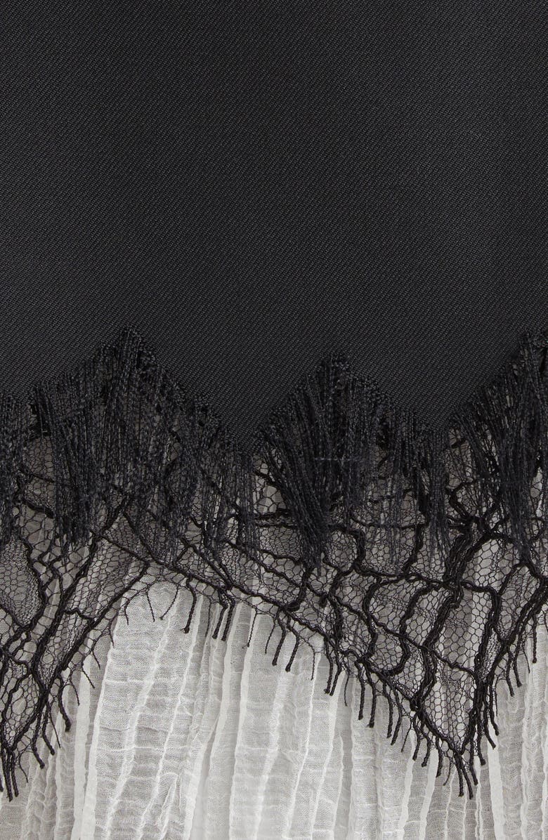 McQueen Cobweb Lace Wool Gabardine Miniskirt, Alternate, color, Black