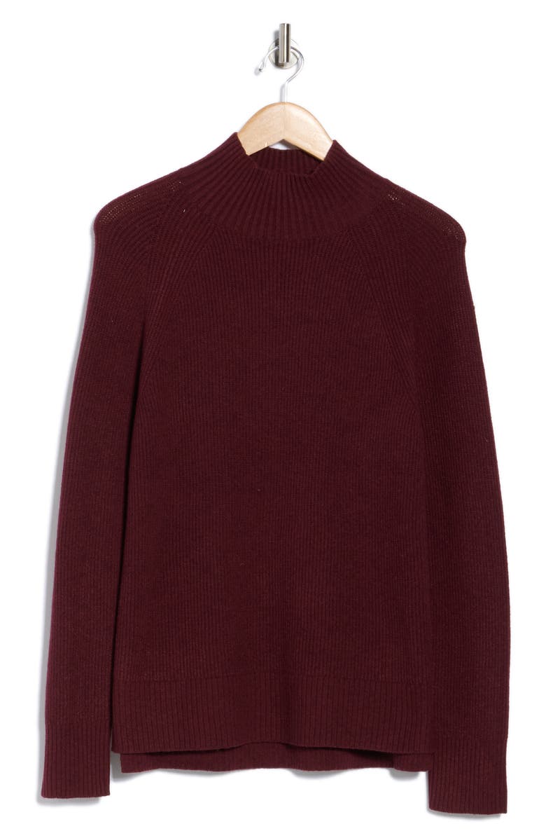 NORDSTROM RACK Raglan Sleeve Mock Neck Sweater, Alternate, color, Burgundy Tannin