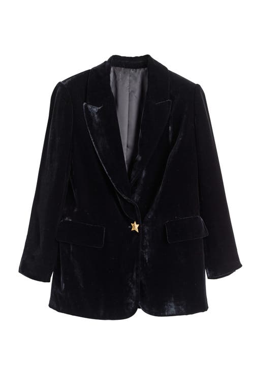 Chinti & Parker Viscose Velvet Jacket In Black