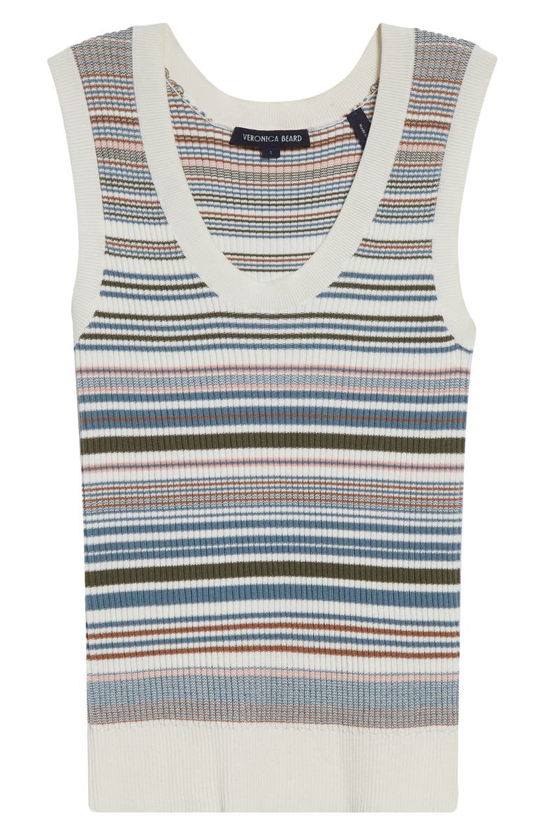 Veronica Beard Ezinna Rib Tank, Alternate, color, Dove Multi
