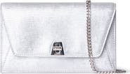 Akris Anouk Lizard Embossed Leather Envelope Wallet on a Chain