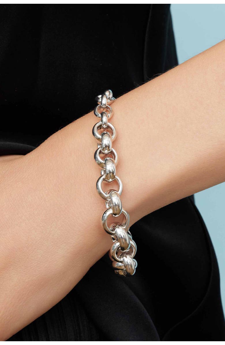 Oradina Roll With It Rolo Bracelet in Sterling Silver, Alternate, color, Silver