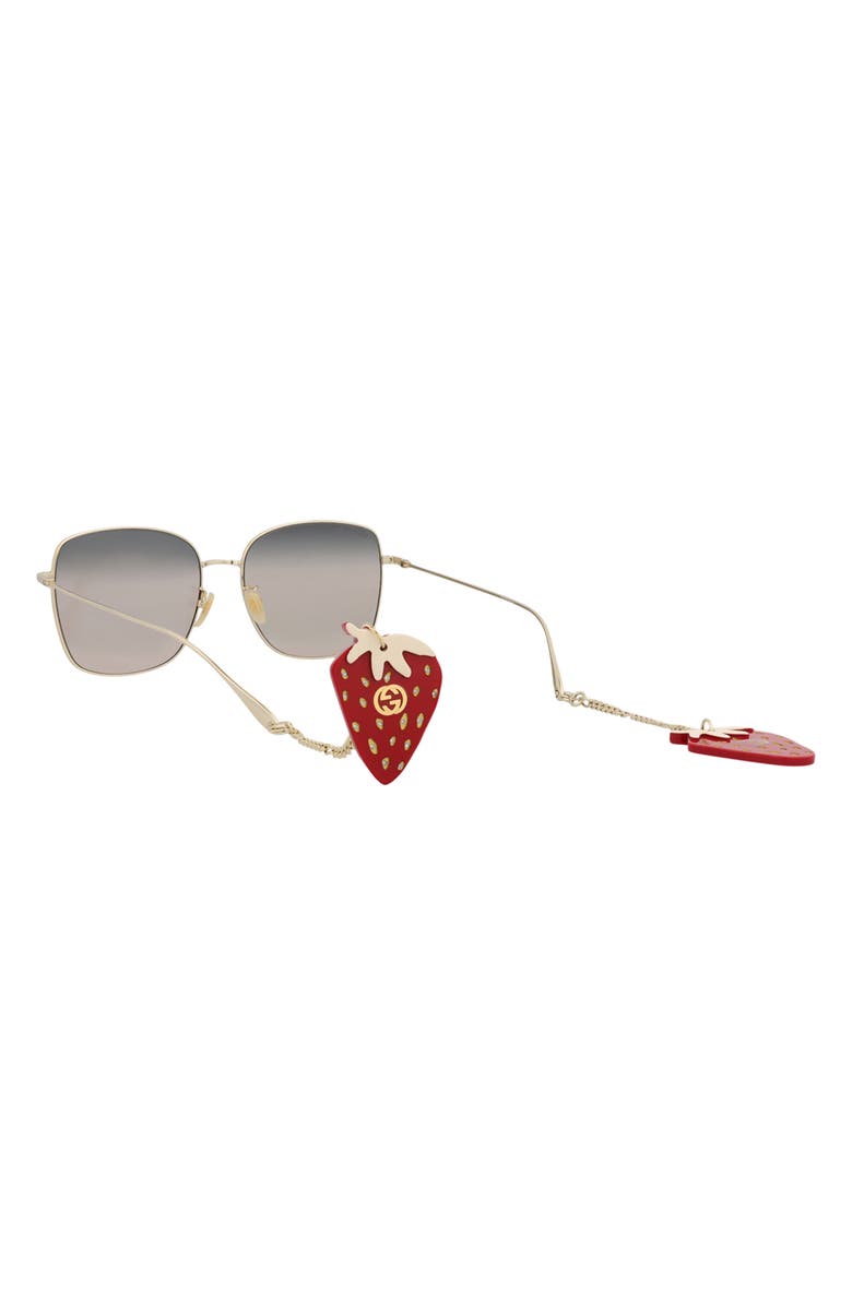 Gucci Novelty 60mm Rectangular Sunglasses, Alternate, color, 
