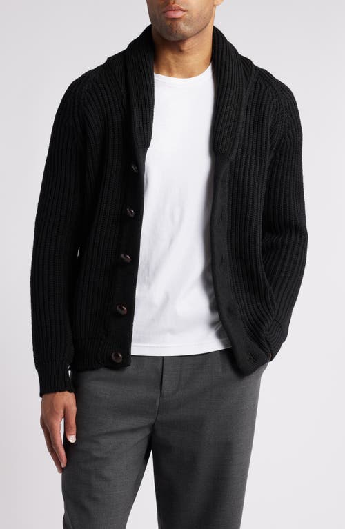 PEREGRINE Wilkinson Wool Cardigan in Black 