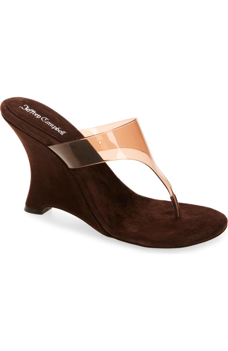 Jeffrey Campbell Persistent Wedge Slide Sandal, Main, color, Brown Suede Combo