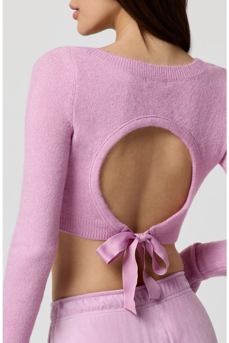 Tie Back Bow Pullover, Alternate, color, MAUVE MIST