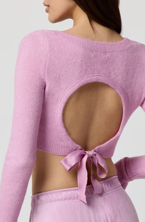 Florence By Mills Tie Back Crop Sweater In Purple