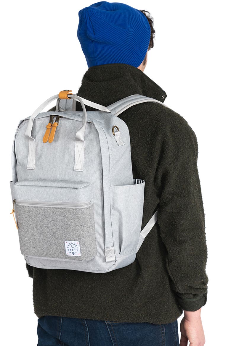 Elkin Sustainable Diaper Backpack, Alternate, color, HEATHER GREY