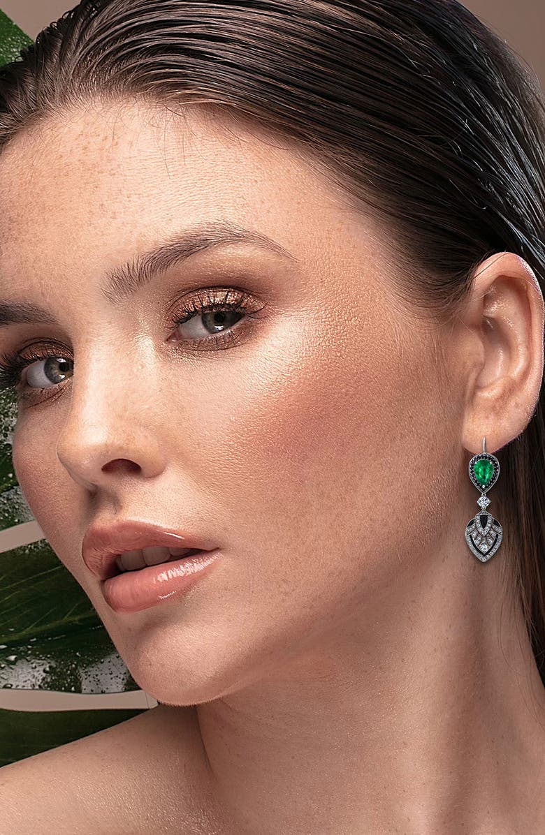 Mindi Mond Emerald & Diamond Drop Earrings, Alternate, color, Green Multi