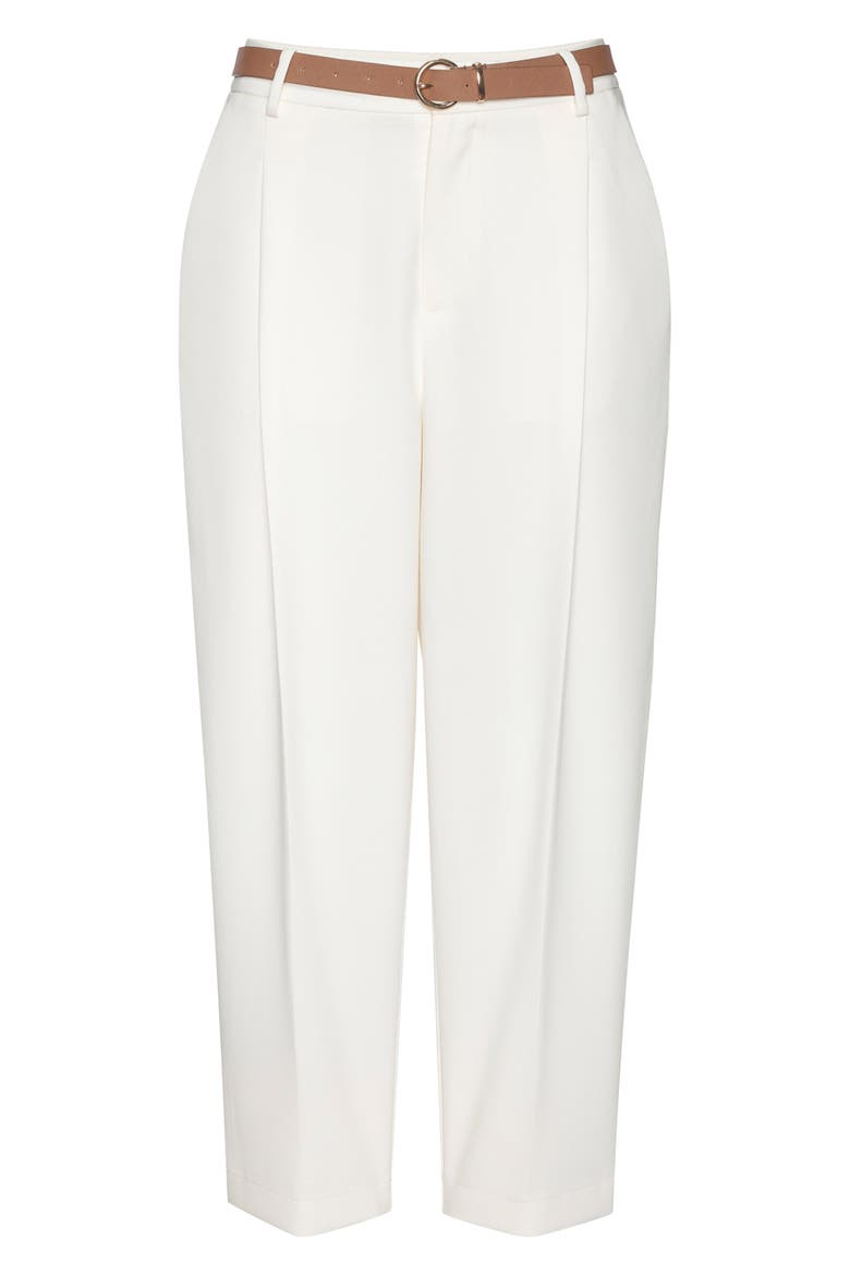 Belted Cropped Trousers, Alternate, color, Ivory