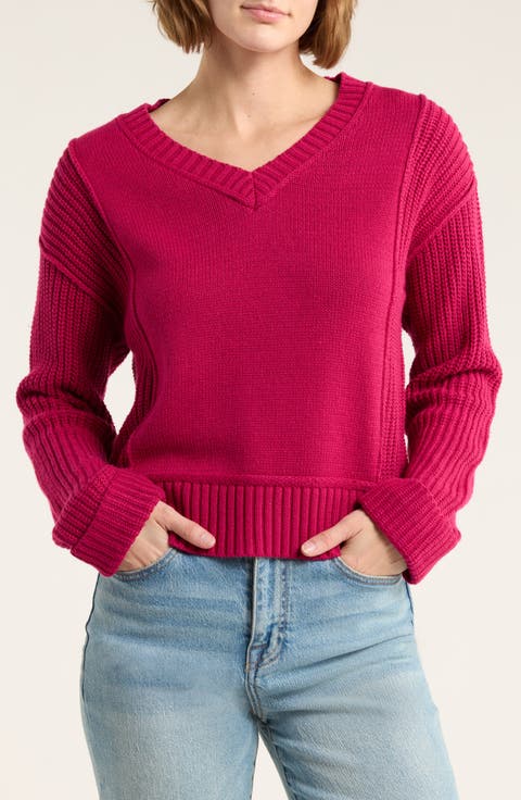 Textured V-Neck Sweater