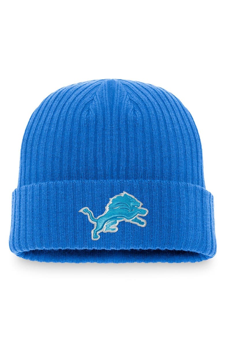FANATICS Men's Fanatics Branded Blue Detroit Lions Cuffed Knit Hat, Main, color,
