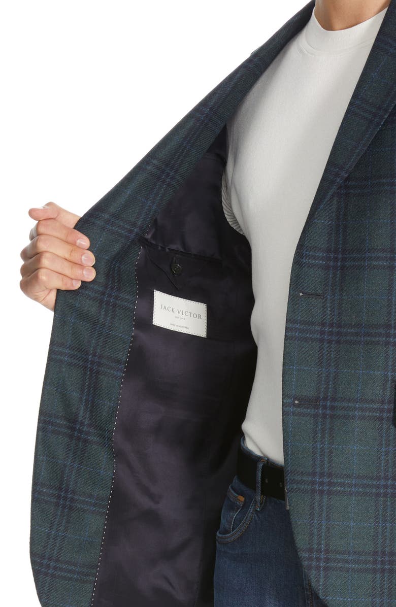 Jack Victor Midland Plaid Wool & Silk Sport Coat, Alternate, color,